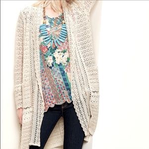 Johnny Was lightweight crochet/Kimono style jacket